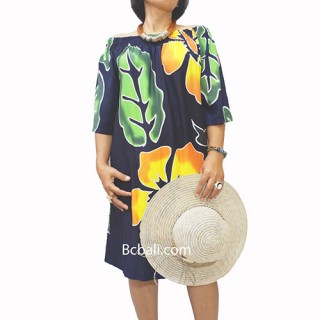 poncho top dress black handpainting flowers 